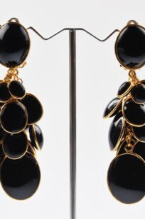 Boucles d'oreilles pastilles noires