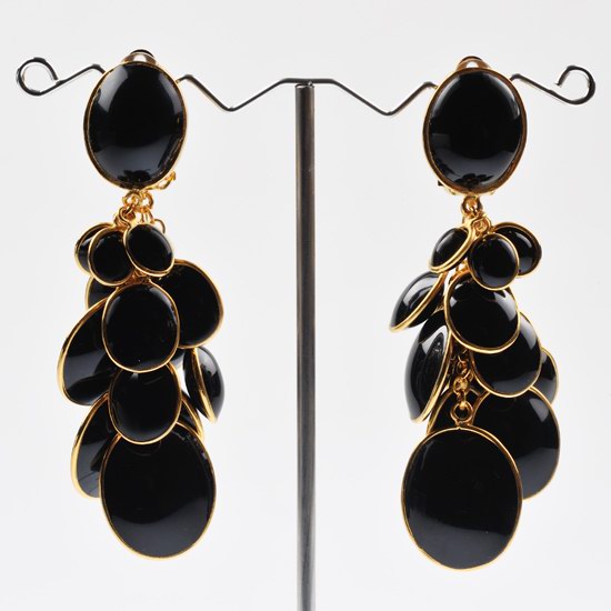 Boucles d'oreilles pastilles noires