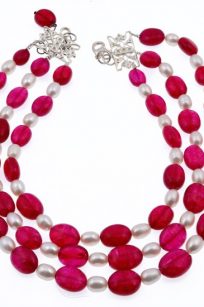 Collier grenat perles
