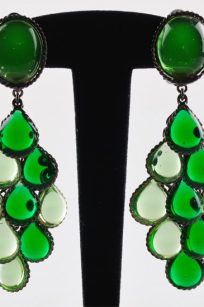 Boucles d'oreilles grappes vertes