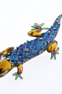 Broche Lézard bleu