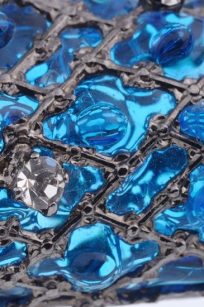Broche Lézard bleu detail