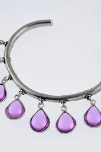 Bracelet jonc gouttes mauves