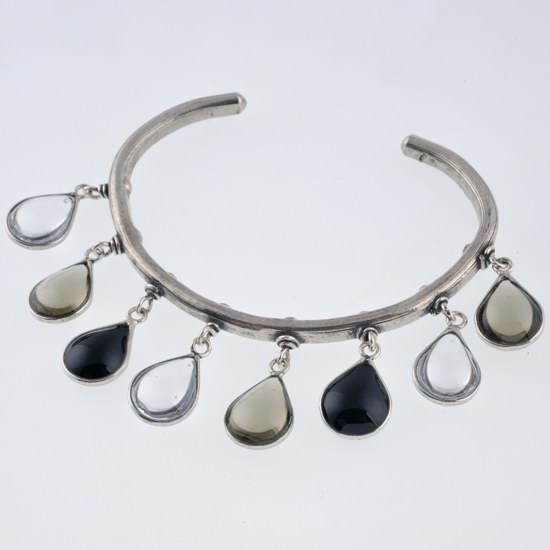 Bracelet jonc noir et blanc