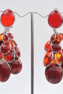 Boucles d'oreilles pastilles rouges