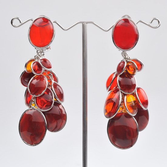 Boucles d'oreilles pastilles rouges