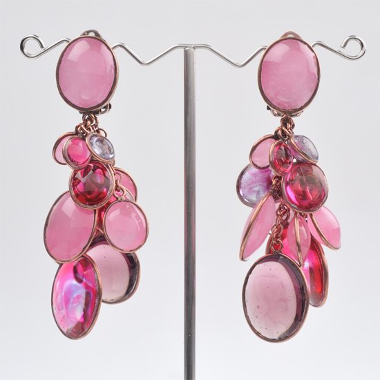 Boucles d'oreilles pastilles roses
