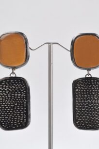 Boucles d'oreilles art déco orange