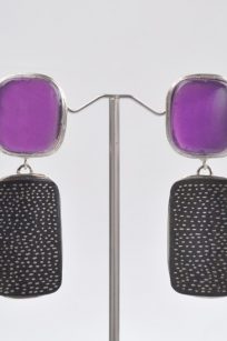 Boucles d'oreilles art déco violet