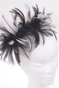 Bibi noir et blanc en plume