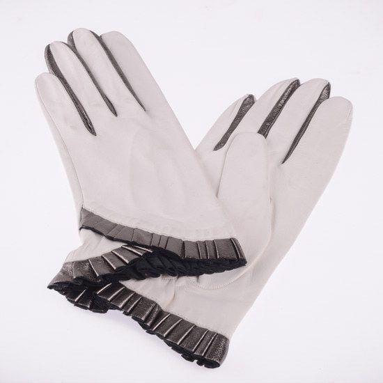 Gant blanc collerette