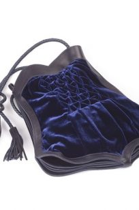 Sac velours bleu marine