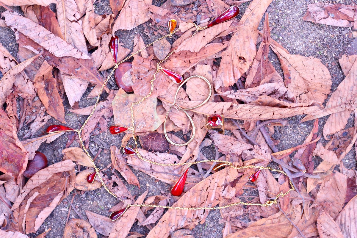 bijoux automne rouge or